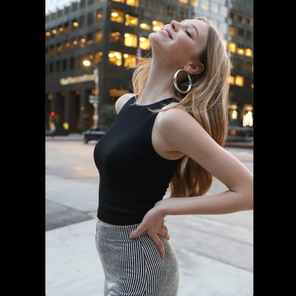 NEW Black High Neck Ribbed Crop Top